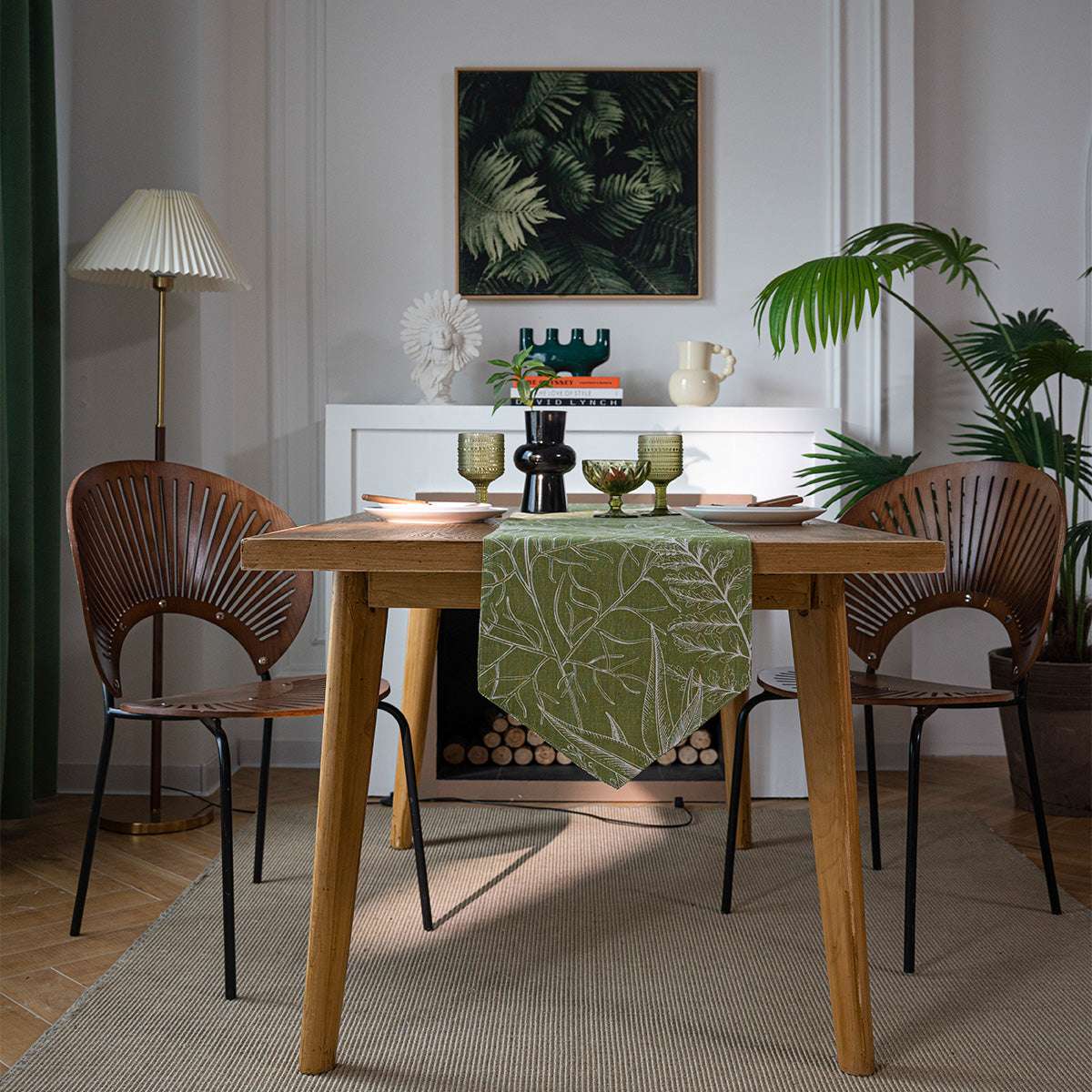 Fern Meadow Cotton Table Runner - Merry Green Homeware