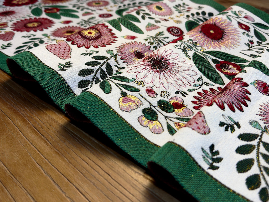 Bloomsbury Garden Jacquard Table Runner - Merry Green Homeware