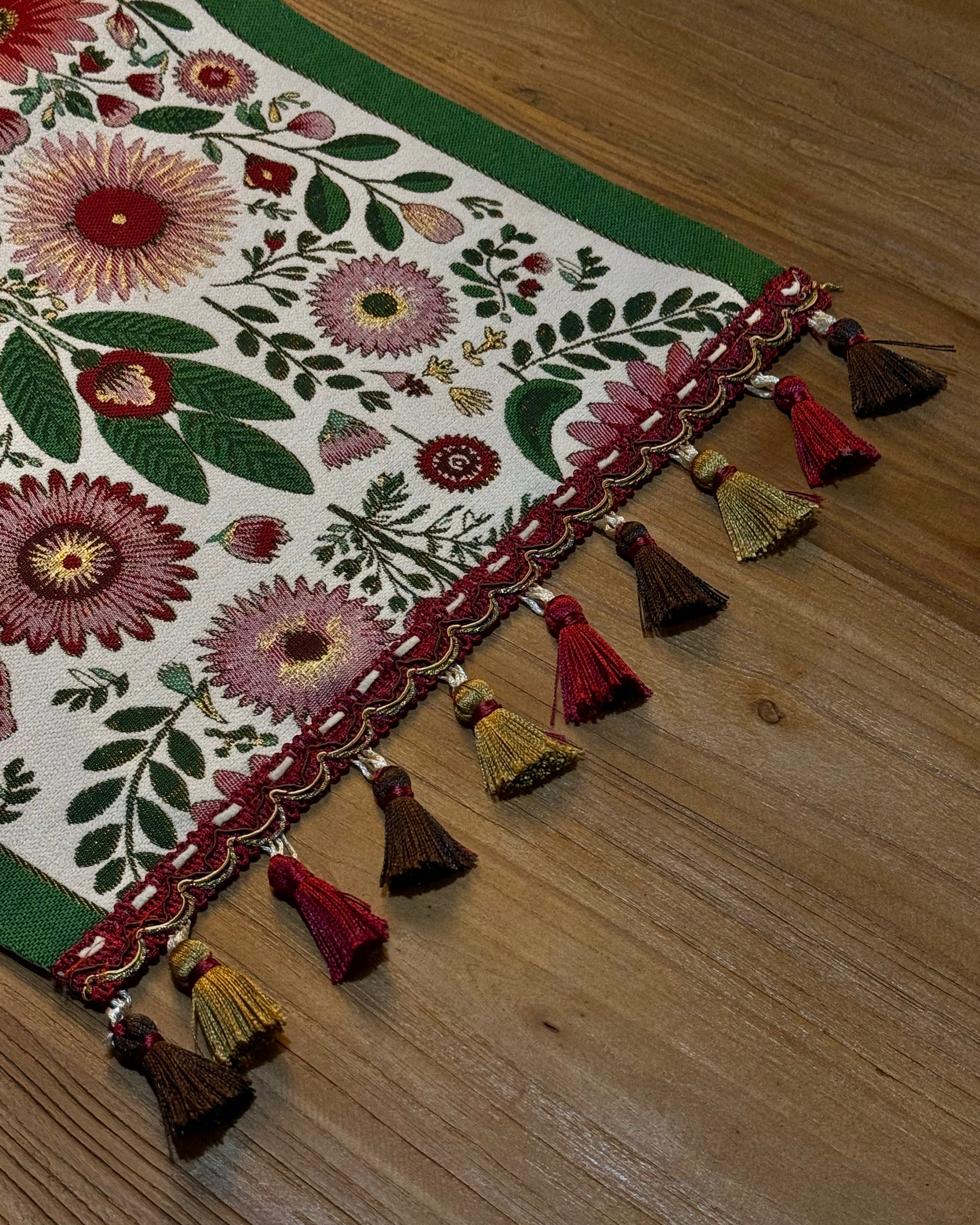 Bloomsbury Garden Jacquard Table Runner - Merry Green Homeware