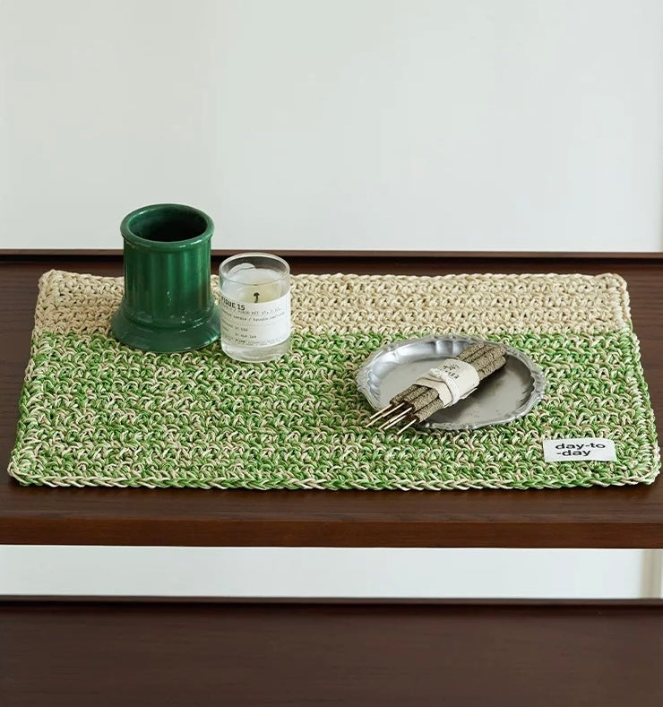 Handwoven Raffia Placemat - Merry Green Homeware