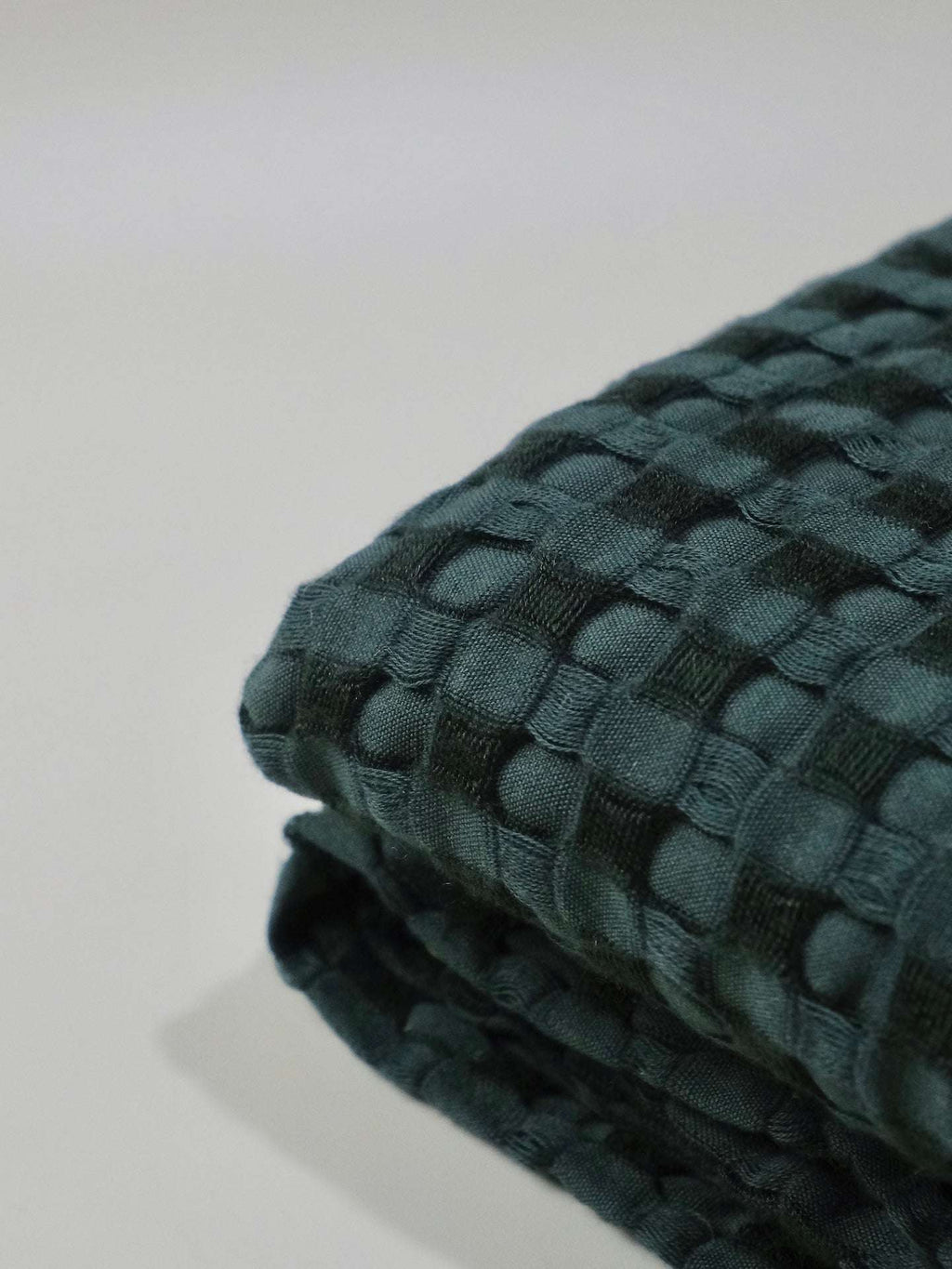Dark Green Bamboo Throw (waffle weave) - Merry Green Homeware