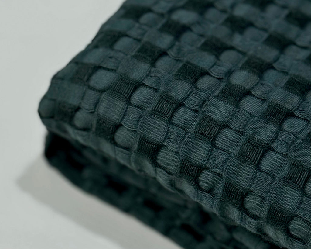 Dark Green Bamboo Throw (waffle weave) - Merry Green Homeware